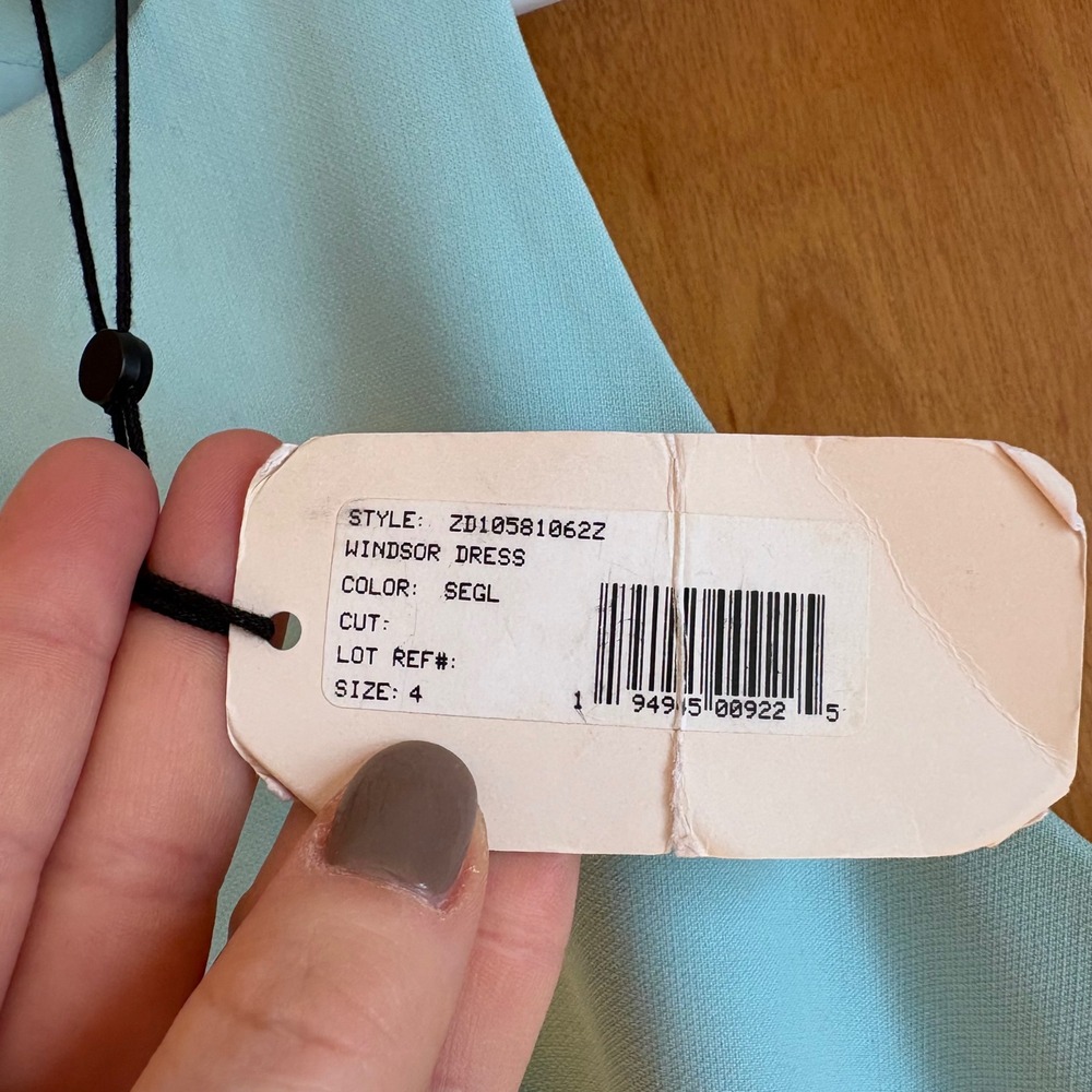 Cinq Sept Windsor Dress Aqua Blue Sleeveless Tie Waist Cocktail‎ Size 4 - Picture 6 of 13